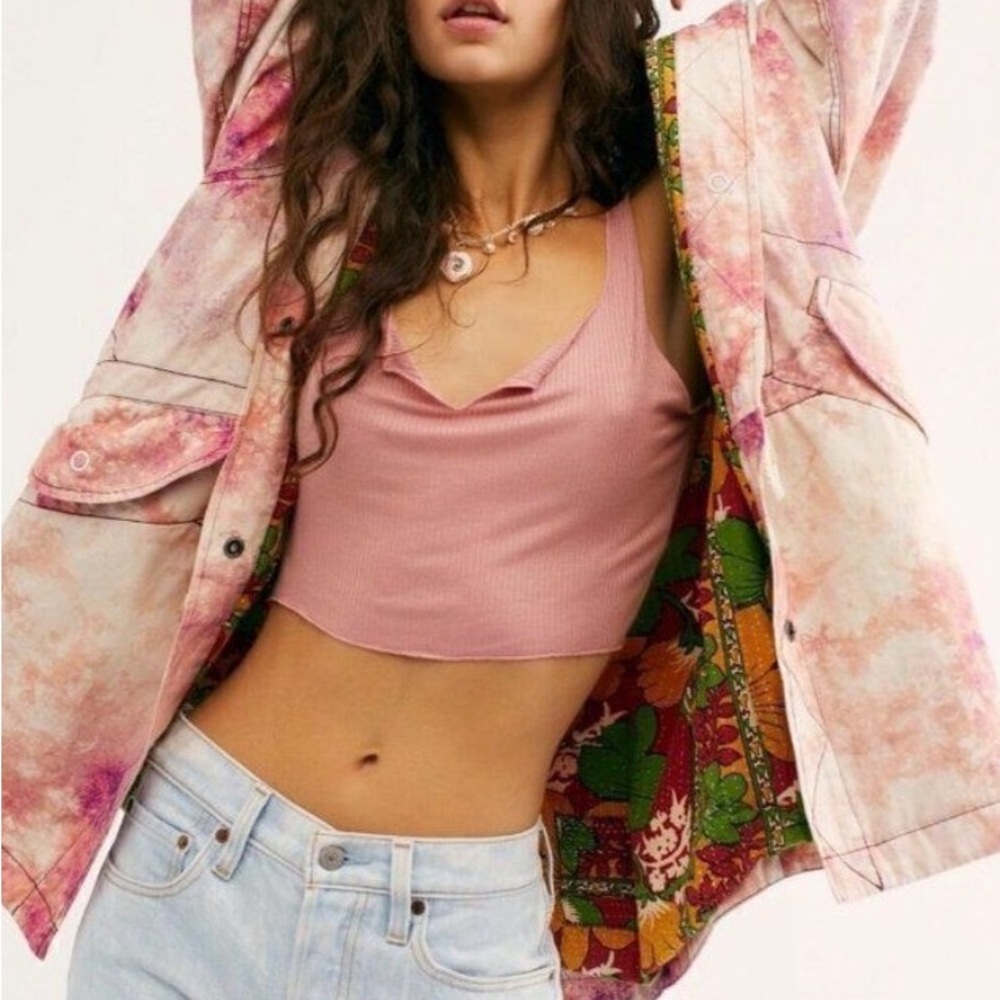 We The Free by Free People electric fields Tie-Dye Pink Women's Jacket